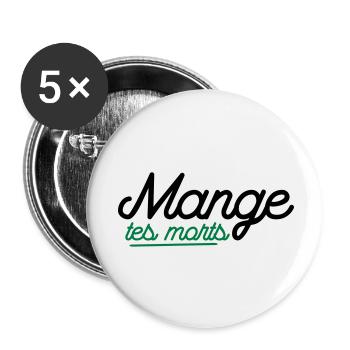 Mange tes morts - Lot de 5 petits badges (25 mm) - blanc - Devant