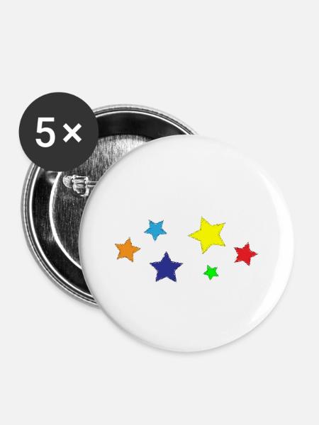 Stars - Buttons klein 25 mm (5er Pack) - Weiß