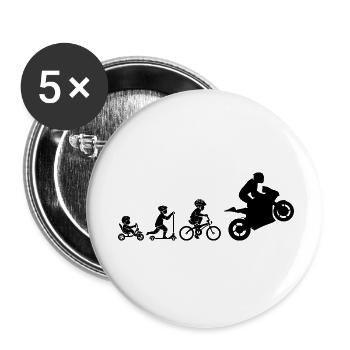 ÉVOLUTION DE LA MOTO - Lot de 5 petits badges (25 mm) - blanc - Devant