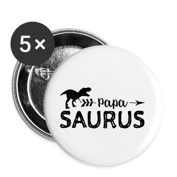 Papa Saurus - father - Buttons small 1''/25 mm (5-pack) - white - Front