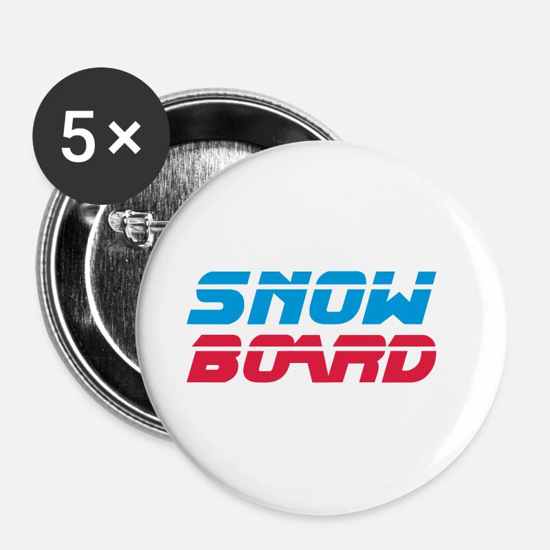 Snowboard - Buttons small 1''/25 mm (5-pack) - white