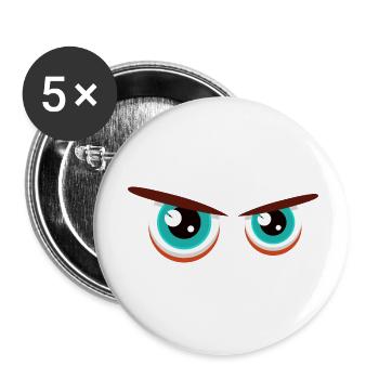 Intense gazes with tense facial expressions - Buttons small 1''/25 mm (5-pack) - white - Front