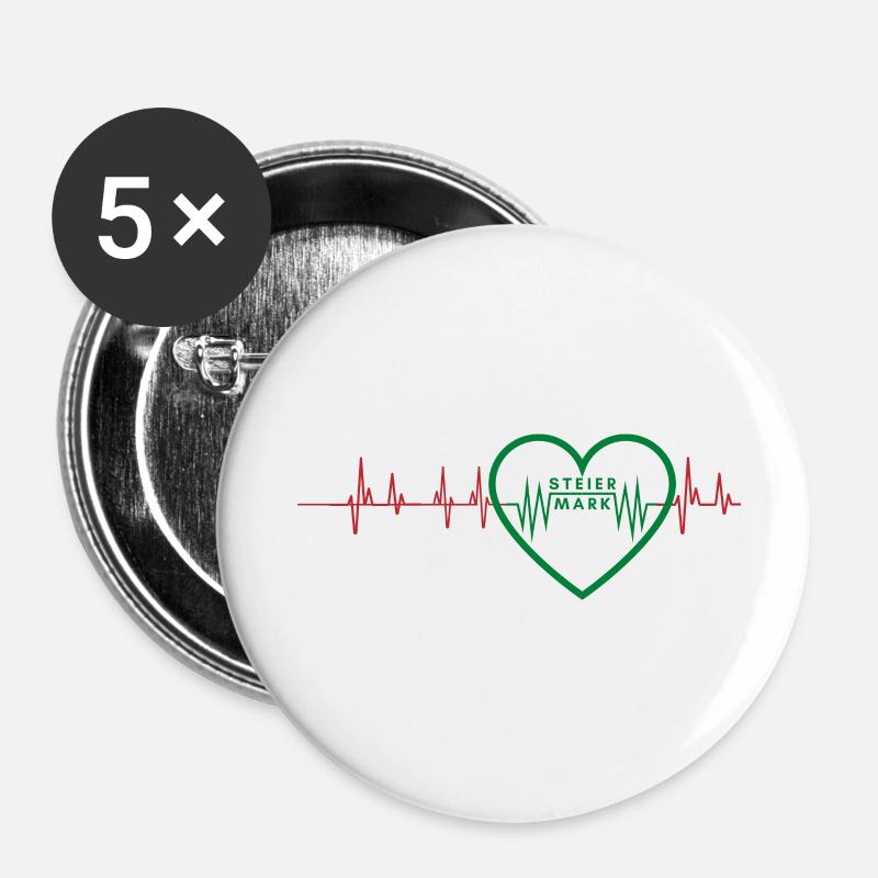 Styrie Fréquence - Lot de 5 petits badges (25 mm) - blanc