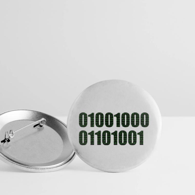 Binary code "Hi" Buttons small 1''/25 mm (5-pack)