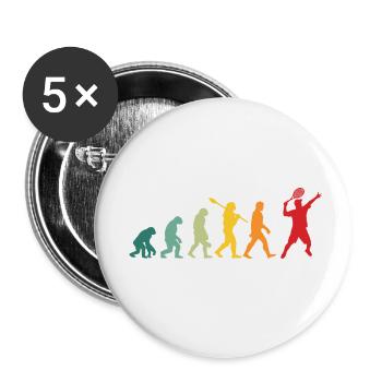 Tennisspieler Entwicklung Mensch Affe Mann Tennis - Buttons klein 25 mm (5er Pack) - Weiß - Vorne