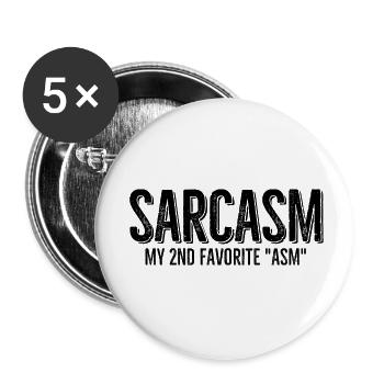 Sarcasme Mon 2ème favori - Lot de 5 petits badges (25 mm) - blanc - Devant