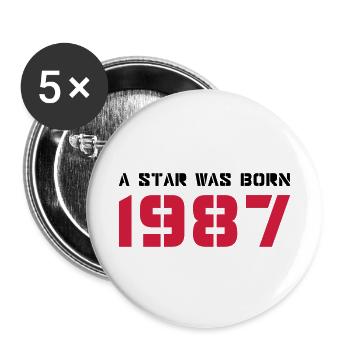 Birth Year Born In - Made in 1987 - Buttons small 1''/25 mm (5-pack) - white - Front