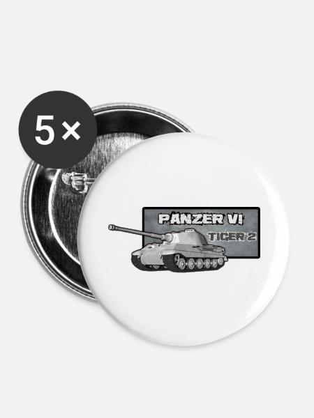 Tank - Buttons klein 25 mm (5er Pack) - Weiß