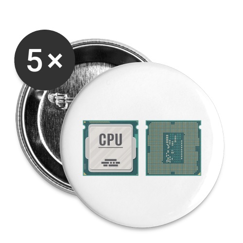 CPU - Lot de 5 petits badges (25 mm)