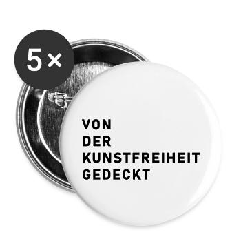 Von der Kunstfreiheit gedeckt - Buttons klein 25 mm (5er Pack) - Weiß - Vorne
