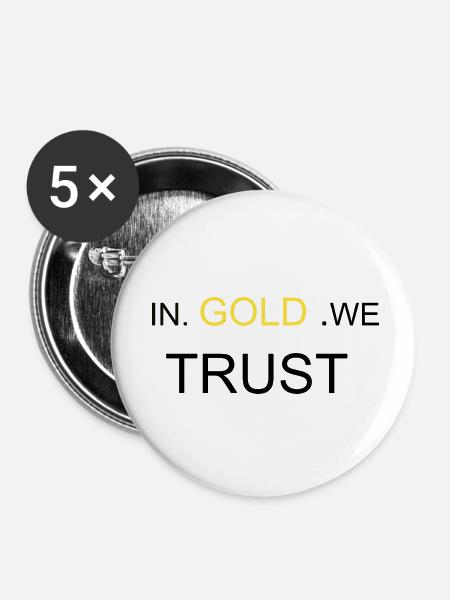 In Gold - Buttons small 1''/25 mm (5-pack) - white