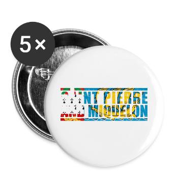 St. Pierre und Miquelon - Buttons klein 25 mm (5er Pack) - Weiß - Vorne