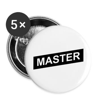 master black up - Lot de 5 petits badges (25 mm) - blanc - Devant