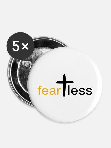 fearless gold by csDesign - Buttons klein 25 mm (5er Pack) - Weiß