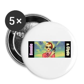 Bonnie & Clyde Design Bonnie - Buttons klein 25 mm (5er Pack) - Weiß - Vorne