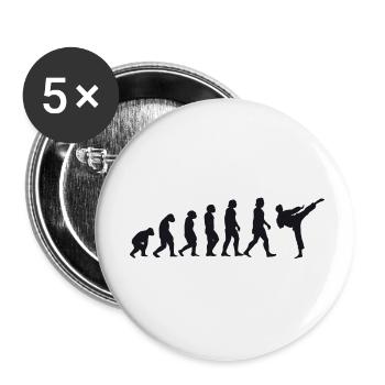 Evolution of Karate - Buttons small 1''/25 mm (5-pack) - white - Front