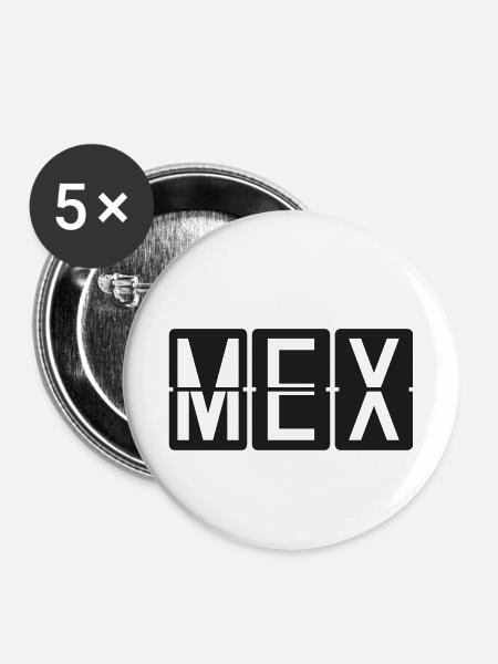 Mexico City - Buttons klein 25 mm (5er Pack) - Weiß