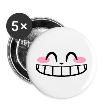 Kawaii Wide Smile | Kate 2021 Panzer - Buttons klein 25 mm (5er Pack) - Weiß - Vorne