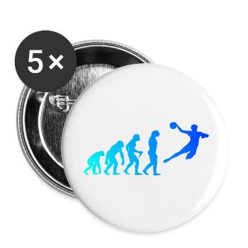 Handball Evolution Kinder Handballspieler Herren D - Buttons klein 25 mm (5er Pack) - Weiß - Vorne