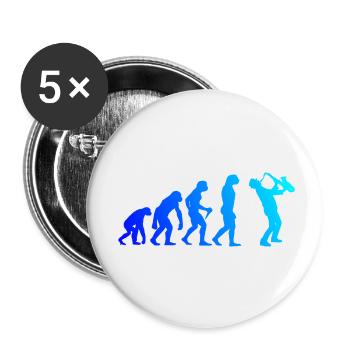 Saxophon Evolution Saxophonist Sax Herren Jungen - Buttons klein 25 mm (5er Pack) - Weiß - Vorne