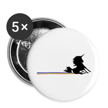 Einhorn Regenbogen Kacke - Buttons klein 25 mm (5er Pack) - Weiß - Vorne