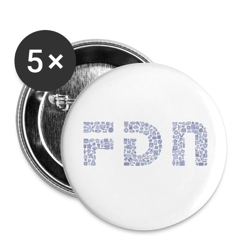 Logo French Data Network picto - Lot de 5 petits badges (25 mm)