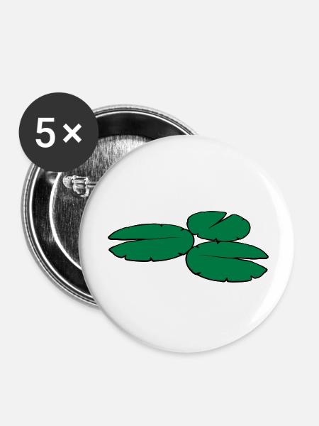 3 Seerose Blätter - Buttons klein 25 mm (5er Pack) - Weiß