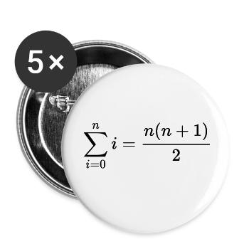 Summenformel von Johann Carl Friedrich Gauß - Buttons klein 25 mm (5er Pack) - Weiß - Vorne