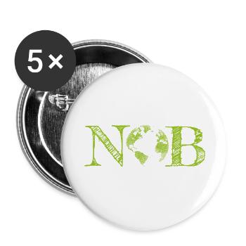no planet B - Buttons small 1''/25 mm (5-pack) - white - Front