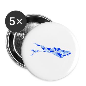 Bodensee | Polygonal | Blau - Buttons klein 25 mm (5er Pack) - Weiß - Vorne