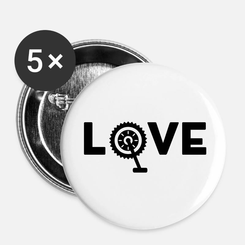 J’ADORE LES VÉLOS - Lot de 5 petits badges (25 mm) - blanc