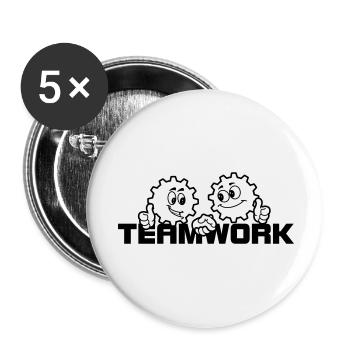 Teamwork 3 - Buttons small 1''/25 mm (5-pack) - white - Front