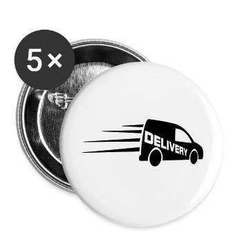 Van-Logo mit ausgeschnittenem Text - Buttons klein 25 mm (5er Pack) - Weiß - Vorne