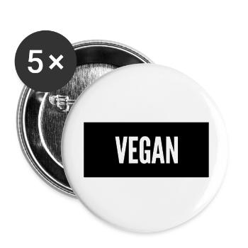 Végétalien - Lot de 5 petits badges (25 mm) - blanc - Devant