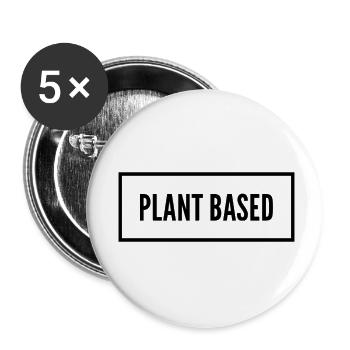 Végétalien à base de plantes végétaliennes - Lot de 5 petits badges (25 mm) - blanc - Devant