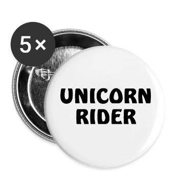 Unicorn Rider - Buttons small 1''/25 mm (5-pack) - white - Front