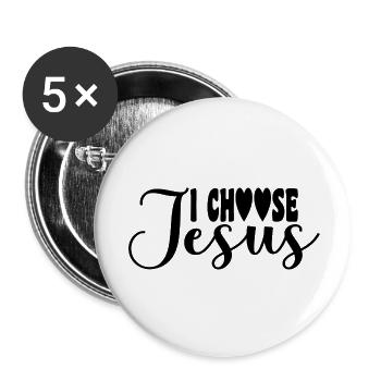 I choose Jesus - Buttons small 1''/25 mm (5-pack) - white - Front