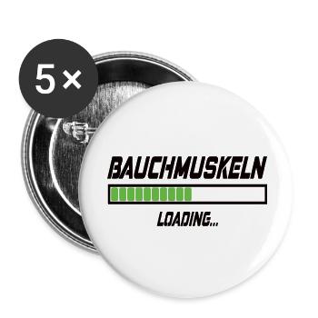 Bauchmuskeln Loading... - Buttons klein 25 mm (5er Pack) - Weiß - Vorne
