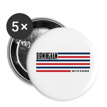 Birmingham United kingdom - Buttons small 1''/25 mm (5-pack) - white - Front