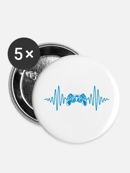 Frequenz Konsole Retro Controller - Buttons klein 25 mm (5er Pack) - Weiß