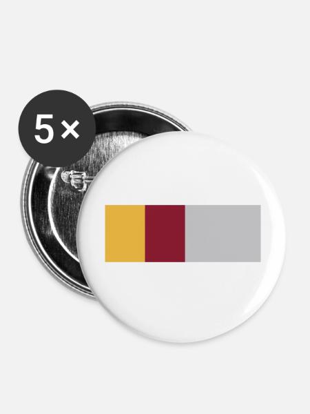 Roma Italien - Buttons klein 25 mm (5er Pack) - Weiß