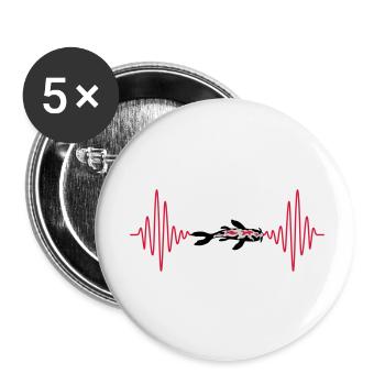 Puls Koi Fish Nishikigoi - Buttons small 1''/25 mm (5-pack) - white - Front