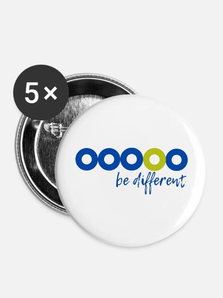Be Different - Be Yourself!! - Buttons klein 25 mm (5er Pack) - Weiß