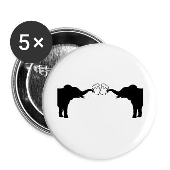 Anstoßen 2 Elefanten Bier - Buttons klein 25 mm (5er Pack) - Weiß - Vorne
