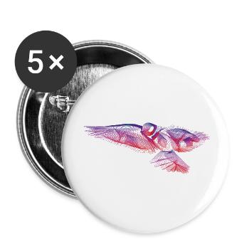 Bird - Buttons small 1''/25 mm (5-pack) - white - Front