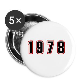 Numéro de l’année 1978 - Lot de 5 petits badges (25 mm) - blanc - Devant