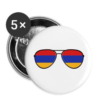 Armenia Armenia Sunglasses Armenian Flag Flag - Buttons small 1''/25 mm (5-pack) - white - Front