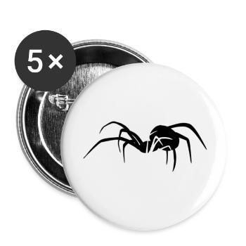 Spinne - Buttons klein 25 mm (5er Pack) - Weiß - Vorne