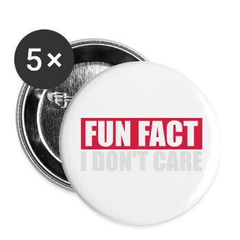 I dont care fact - Buttons klein 25 mm (5er Pack) - Weiß - Vorne