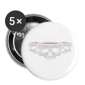 Horror Team Mug Skull - Lot de 5 petits badges (25 mm) - blanc - Devant